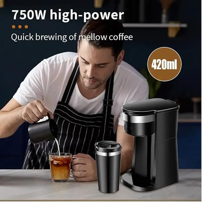 750W 430ML Small European Electric Espresso Coffee Maker | Italian Style Brewing for Home and Office | Perfect Cup Every Time Image