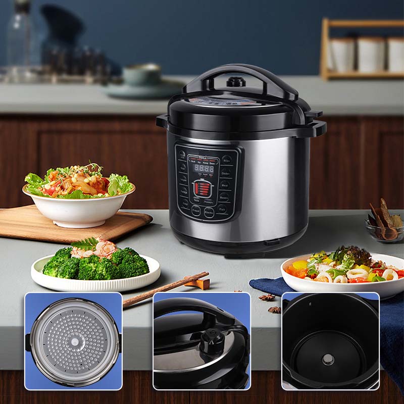 8L Smart Digital Pressure Cooker - Multi-Function Electric Rice Cooker with Non-Stick Pot & Stainless Steel Design Image