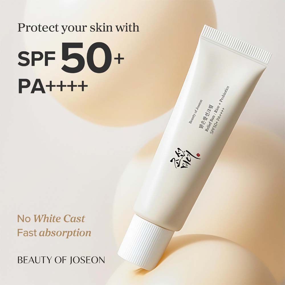 Beauty of Joseon Relief Sun Rice + Probiotics SPF50+ PA++++ – Lightweight Korean Sunscreen with Moisturizing, Brightening & Barrier Support, 50ml Image