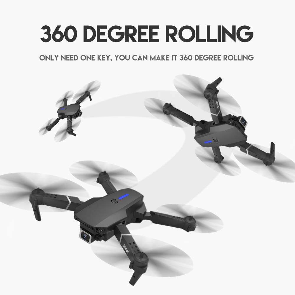 8K Foldable Mini Drone - Dual Camera, WiFi FPV, Gesture Control, Android/iOS Compatible with Carry Case (Black) Image