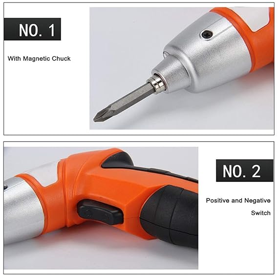 Rechargeable Electric Screwdriver | Cordless Screwdriver with Light | 3.6V 1300mAh Li-ion Dual LED Palm-Sized Screw Gun Image
