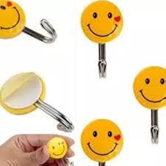 Wall Hanging Hook Set | 9-Piece Emoji Face Hooks with Strong Poster Adhesive Image