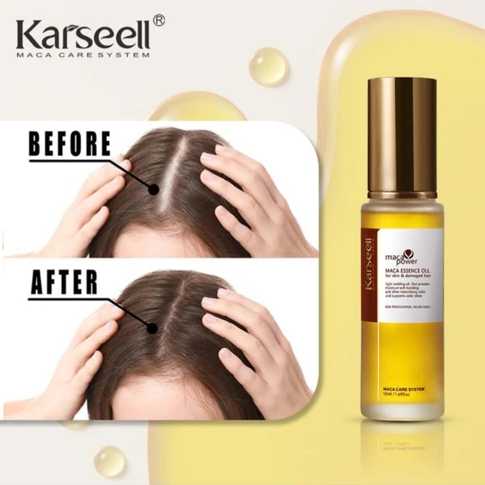 Karseell Hair Repair Set: Shampoo, Conditioner & Maca Collagen Mask with Argan Oil for dry, damaged hair. Restorative care. Image