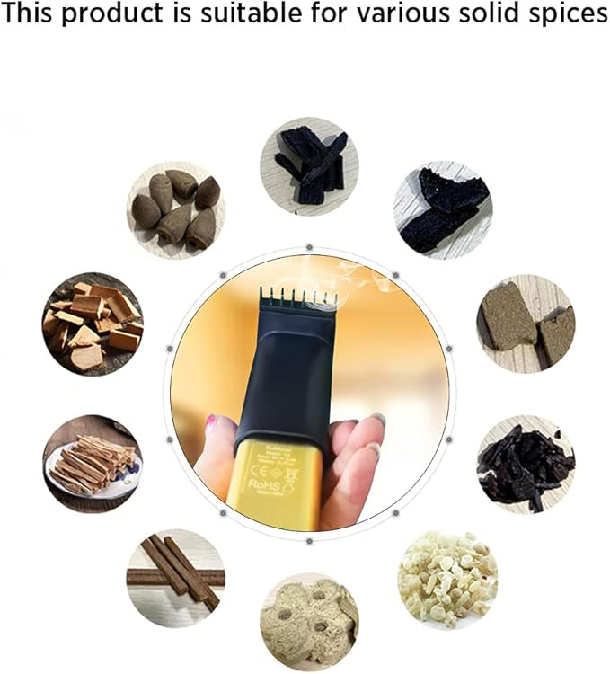 Bakhoor Rechargeable USB Power Electric Bakhoor Burner (Gold) | Portable Oud Incense Burner Image