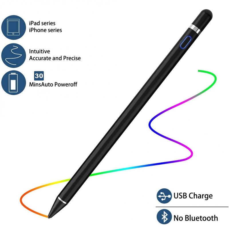 Digital Active Stylus Pen - Compatible with iPad, iPhone & Android, Palm Rejection, Precision Drawing & Writing (Black) Image