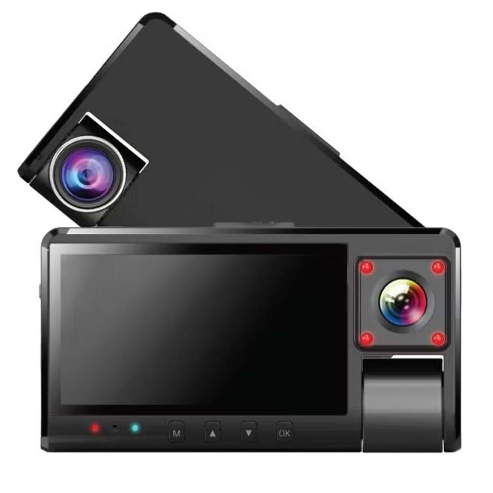 DX-3617 3-Channel Dash Cam. Front, rear & interior recording with WiFi app control, night vision & parking mode. Image