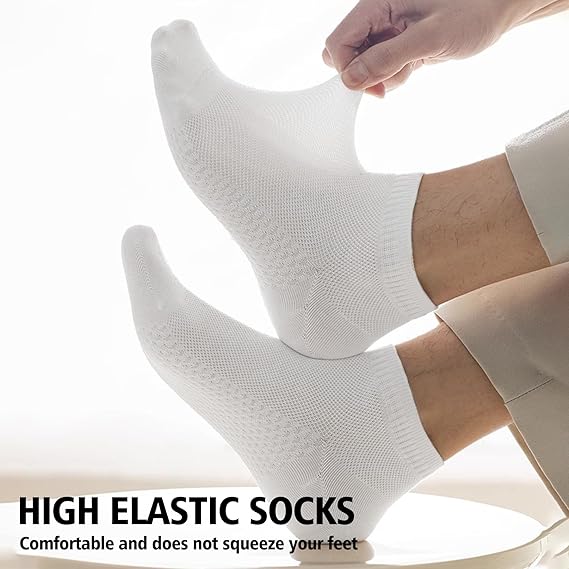 10 Pairs Men's Breathable Cotton Ankle Socks - Ultra Lightweight & Comfortable for All Seasons Image