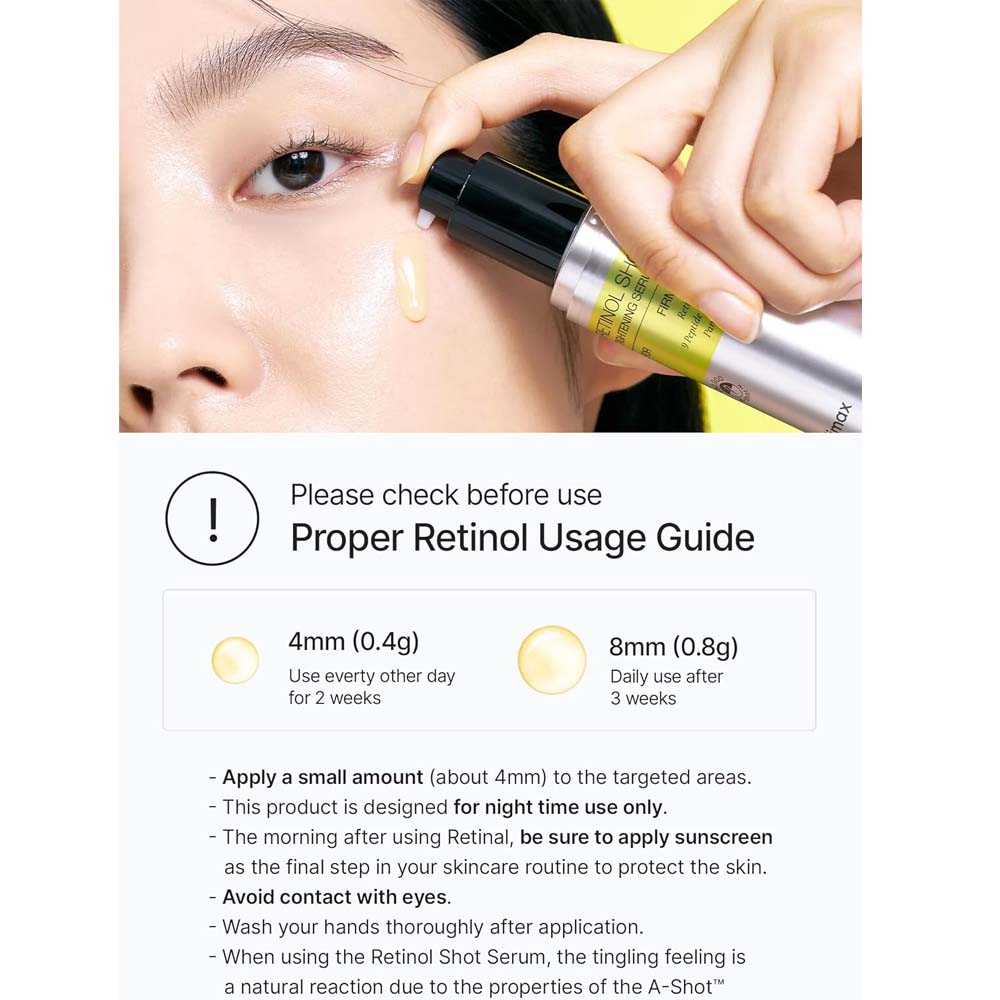 THE VITA-A Retinol Shot Tightening Serum. Potent anti-aging treatment for wrinkles, firmness & skin renewal. 30ml. Image