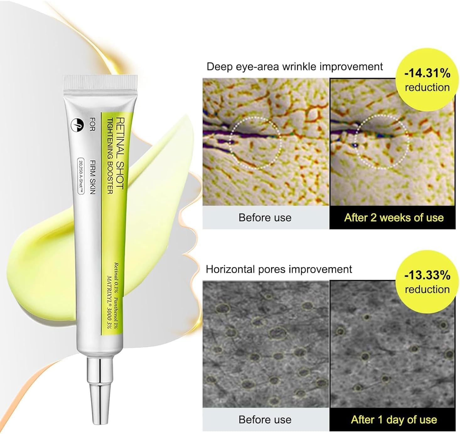 Vita A Retinal Shot Tightening Booster. Advanced retinal serum for deep wrinkles, firming & skin renewal. All skin types. Image