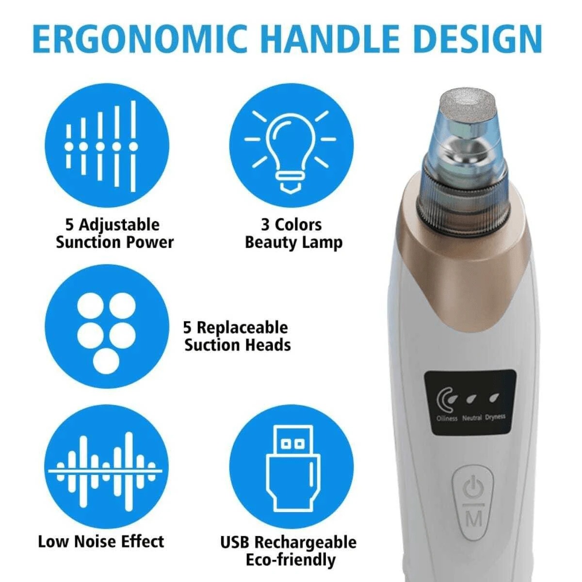 Electric Blackhead Vacuum Remover - Pore Cleanser & Pimple Sucker for Spa-Quality Facial at Home Image