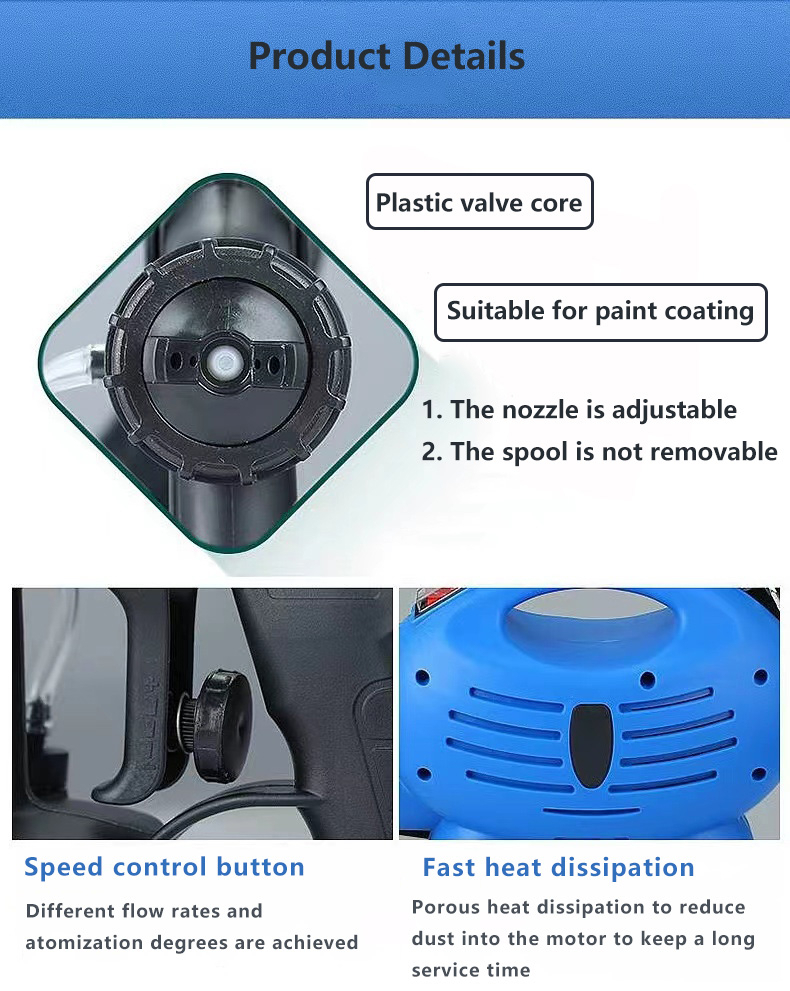 Multifunctional High-Pressure Electric Spray Gun | 800ml Paint Gun for Home & Professional Use | Adjustable Nozzle & High-Pressure Technology | Perfect for Walls, Furniture, and DIY Projects | Easy-to-Use, Lightweight, and Durable Design Image