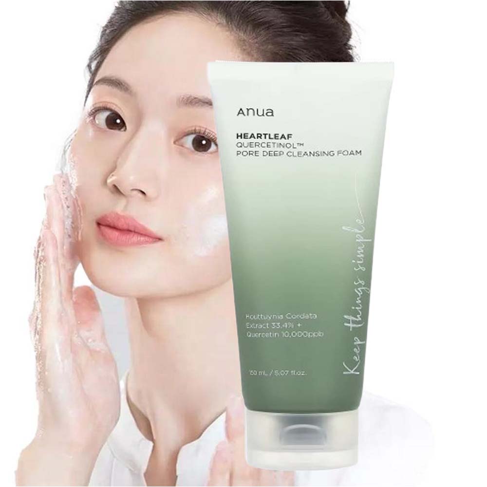 ANUA Heartleaf Quercetinol Pore Cleansing Foam - Deep Cleansing & Moisture Balance for All Skin Types, 150ml Image