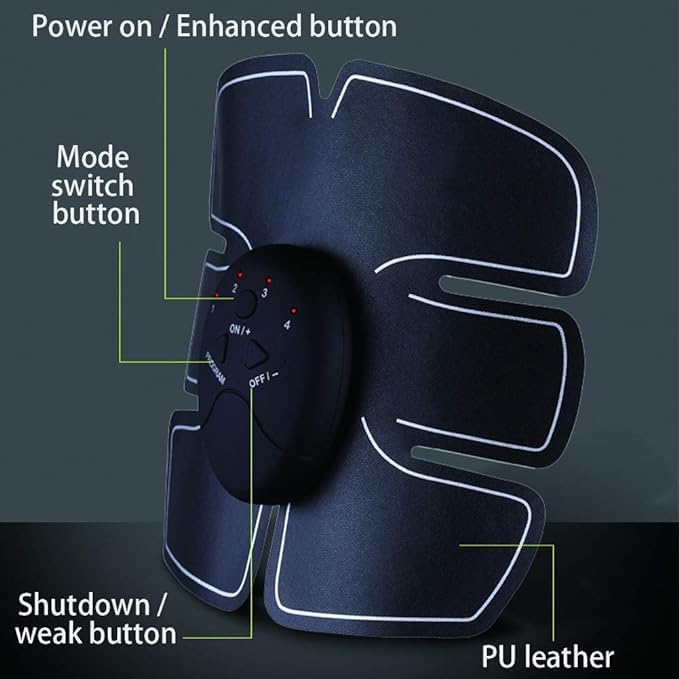 Vest Line Abdominal Muscle Sticker | Six-Pack Muscle Stimulator for Fitness | Black | Sculpt and Tone Image