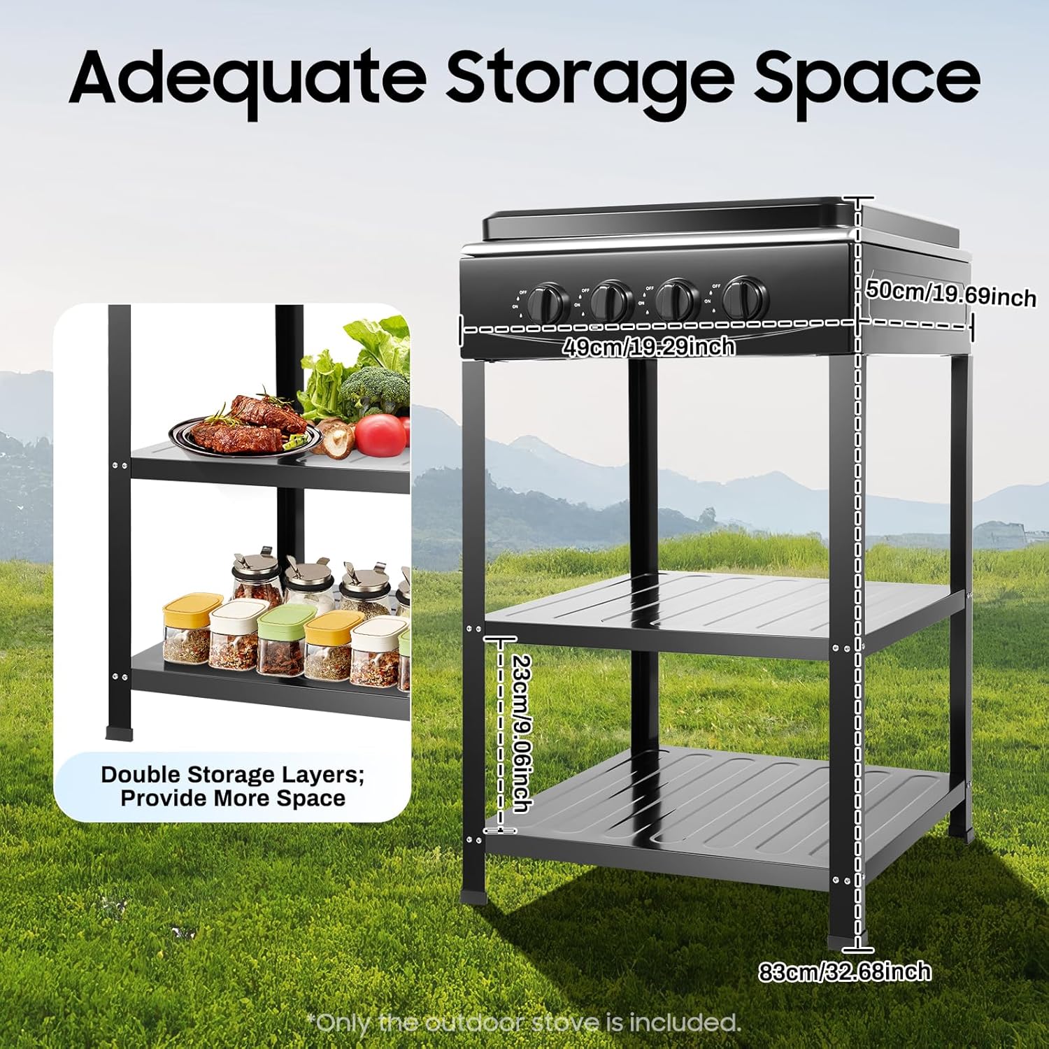 4-Burner Outdoor Gas Stove with Detachable Legs - Portable Cooking Stove for Camping, Patio, RV & Backyard BBQs Image