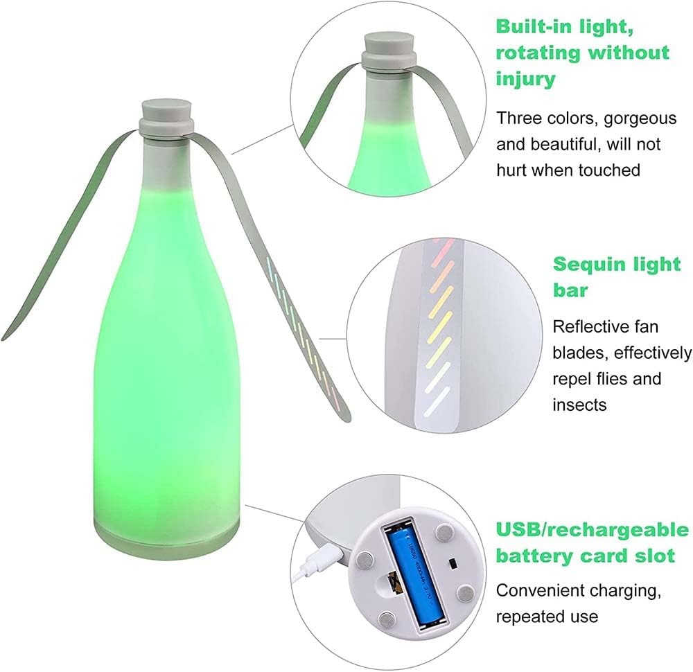 2-in-1 Fly Repellent Fan - USB Table Fan with Light for Indoor/Outdoor Use, Eco-Friendly Mosquito & Insect Deterrent Image