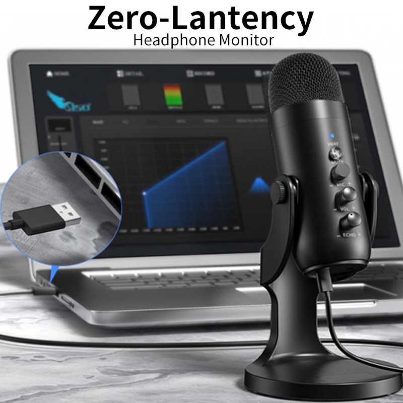 Mc-PW8 Professional USB Microphone – Condenser Desktop Microphone for Podcasting, Gaming, Streaming, and Recording Image