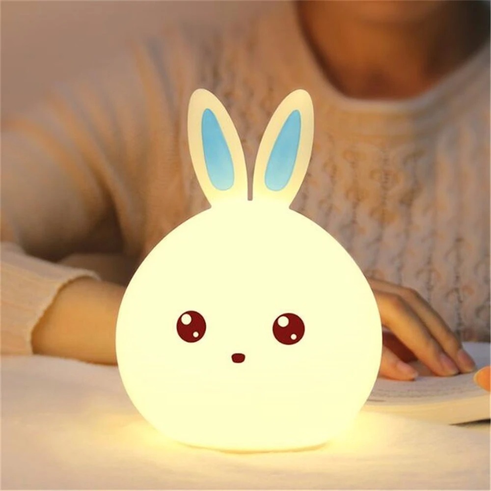 Rabbit Silicone Touch Sensor Night Light | Color Changing Breathing LED Lamp Image