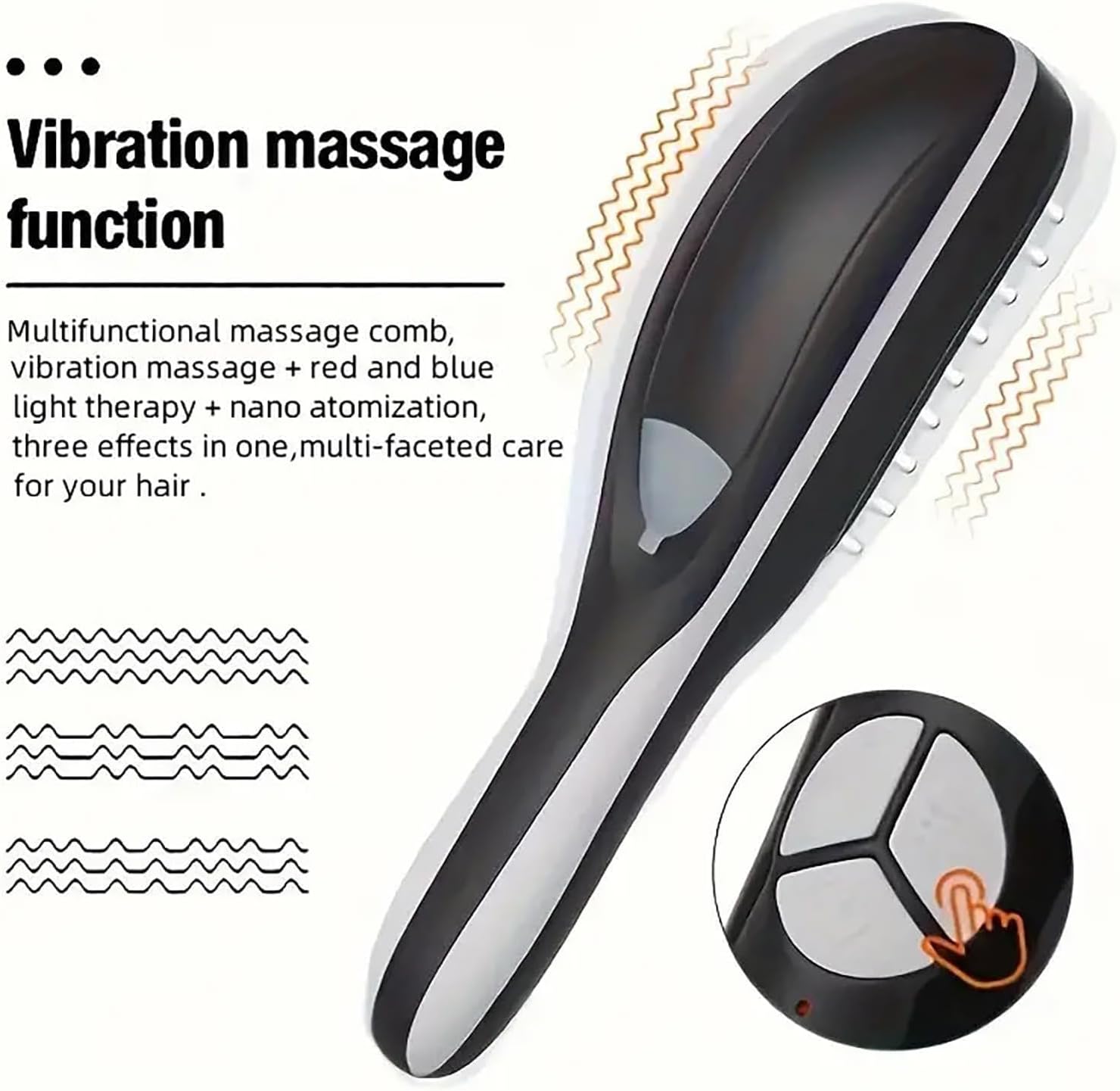 Electric Scalp Massage Comb - LED Light, 3 Vibration Modes, Rechargeable Hair Growth & Stress Relief Tool Image
