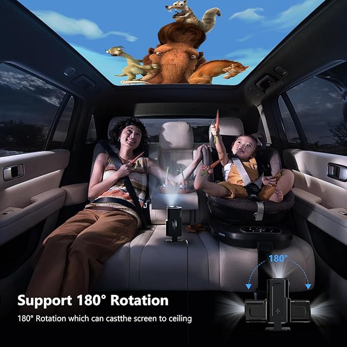 Android 11 Projector | 390 ANSI Lumens | HY320 4K Native 1080p with Dual WiFi6 & BT5.0 | Portable Outdoor Cinema Projector Upgrade to HY300 Image