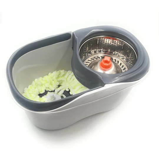 Clean Smart Spin Mop Twin Split Bucket | 360 Wet & Dry Spin Floor Mop with Disinfectant Bottle & 2 Mop Pads | Hygienic Space-Saving Cleaning Tool for Home & Office Image