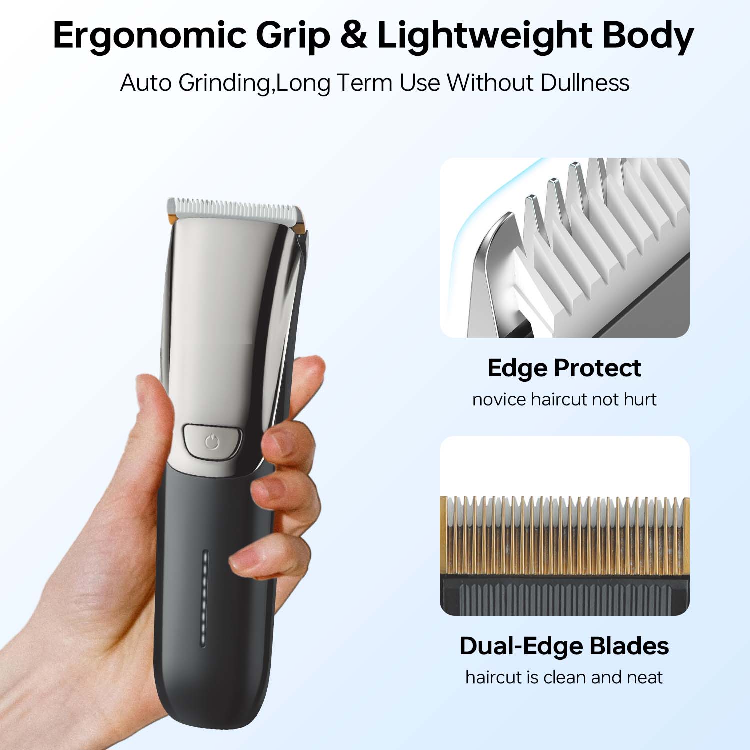 MHT-779 Rechargeable Hair Clipper - Professional Rotary Motor, 300min Runtime, LED Display Image