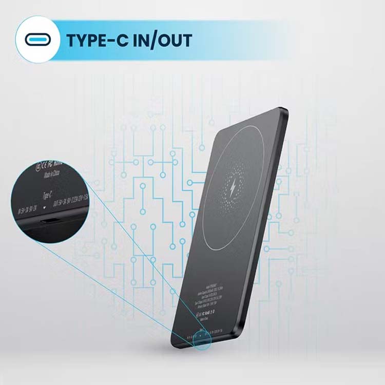 5000mAh MagSafe Power Bank - Ultra-Slim 15W Wireless Charger, Aluminum Body, Fast Charging Compitable for iPhone & Android ( Multi) Image