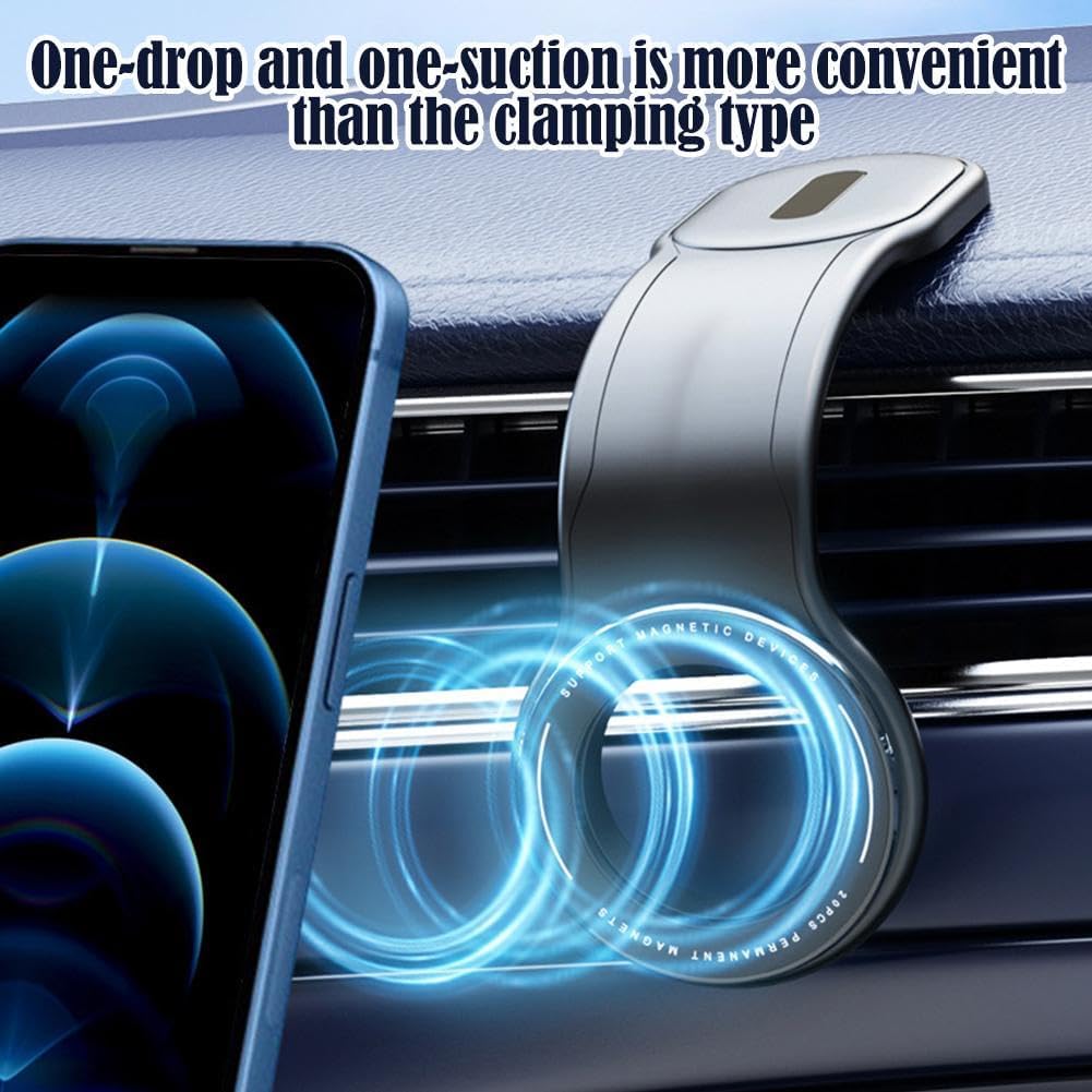 Magnetic Phone Holder Base for Car, 2024 New Magnetic Phone Bracket, Secure and Convenient Dashboard Phone Holder with 360° Adjustable Magnetic Phone Mount Compatible for All Smartphones Image