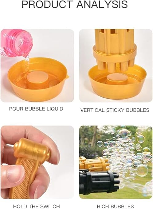 8-Hole Automatic Bubble Toy | Summer Outdoor Electric Bubble Machine for Kids | Endless Bubble Fun for Playtime Image