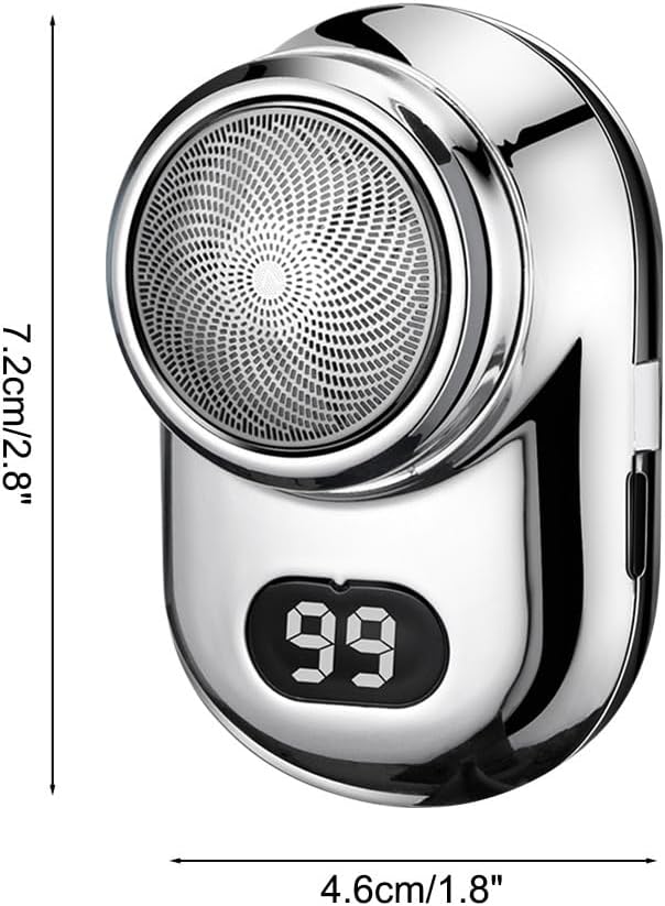 Fast Charging Digital Display Mini Shaver with Mirror | Portable USB-C Rechargeable Electric Shaver | Compact Travel Shaver for Men - Upgrade with High-Performance Blades Image