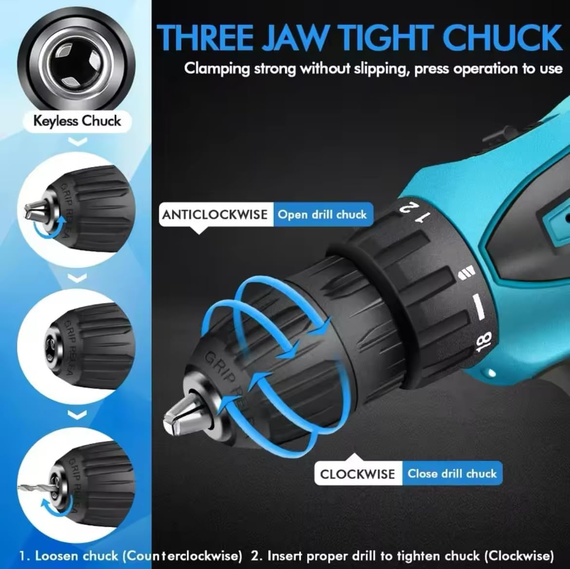 Cordless Drill Driver Set | Brushless Motor Electric Screwdriver | 2 Batteries & Box | Lithium Screwdriver Repair Tool Kit for DIY, Home, & Professional Use Image