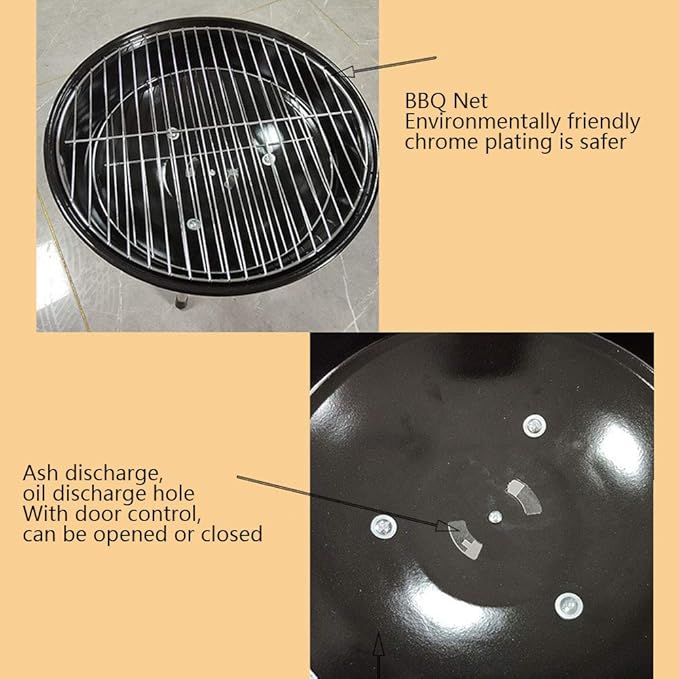 Large Charcoal Barbecue with Wheels and Stainless Steel Grill | Perfect for Family BBQ Parties Outdoors Image