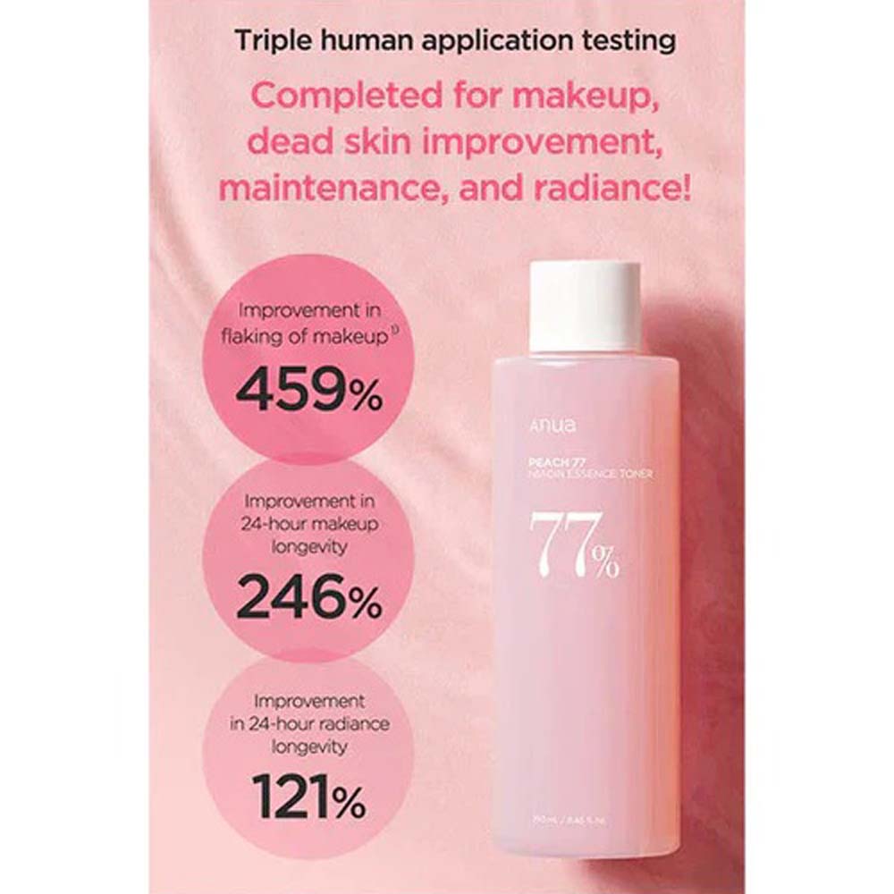 ANUA Peach 77% Niacin Essence Toner - 250ml Hydrating Brightening Toner for Dull & Uneven Skin Tone Image