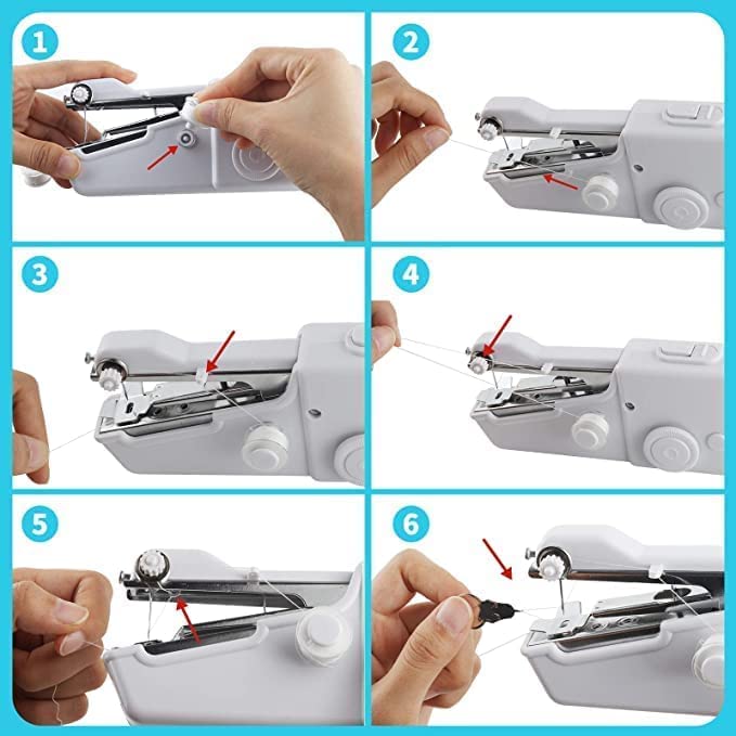 Mini Portable Handheld Sewing Machine - Cordless Electric Quick Stitch Tool for Fabric, Clothing & Travel Repairs Image