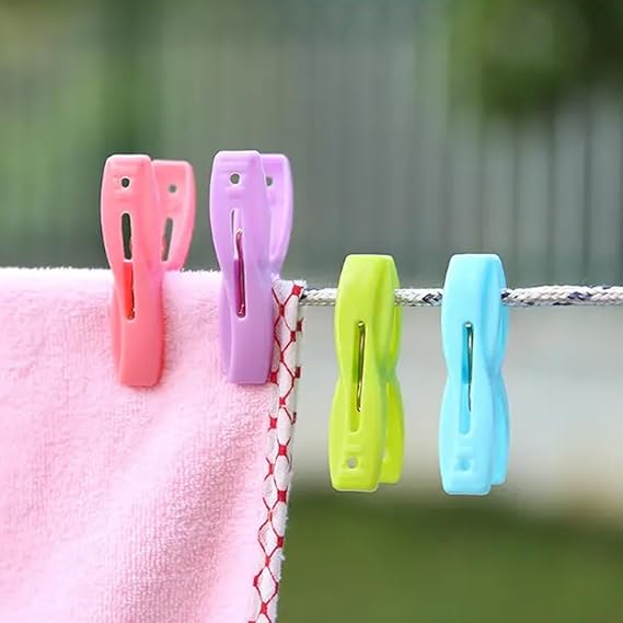 Plastic Clothes Pins Laundry Clips | 40 Pcs Colorful Clothespins with Bag | 2-Inch Small Clothespins for Hanging Clothes – 4 Colors Image