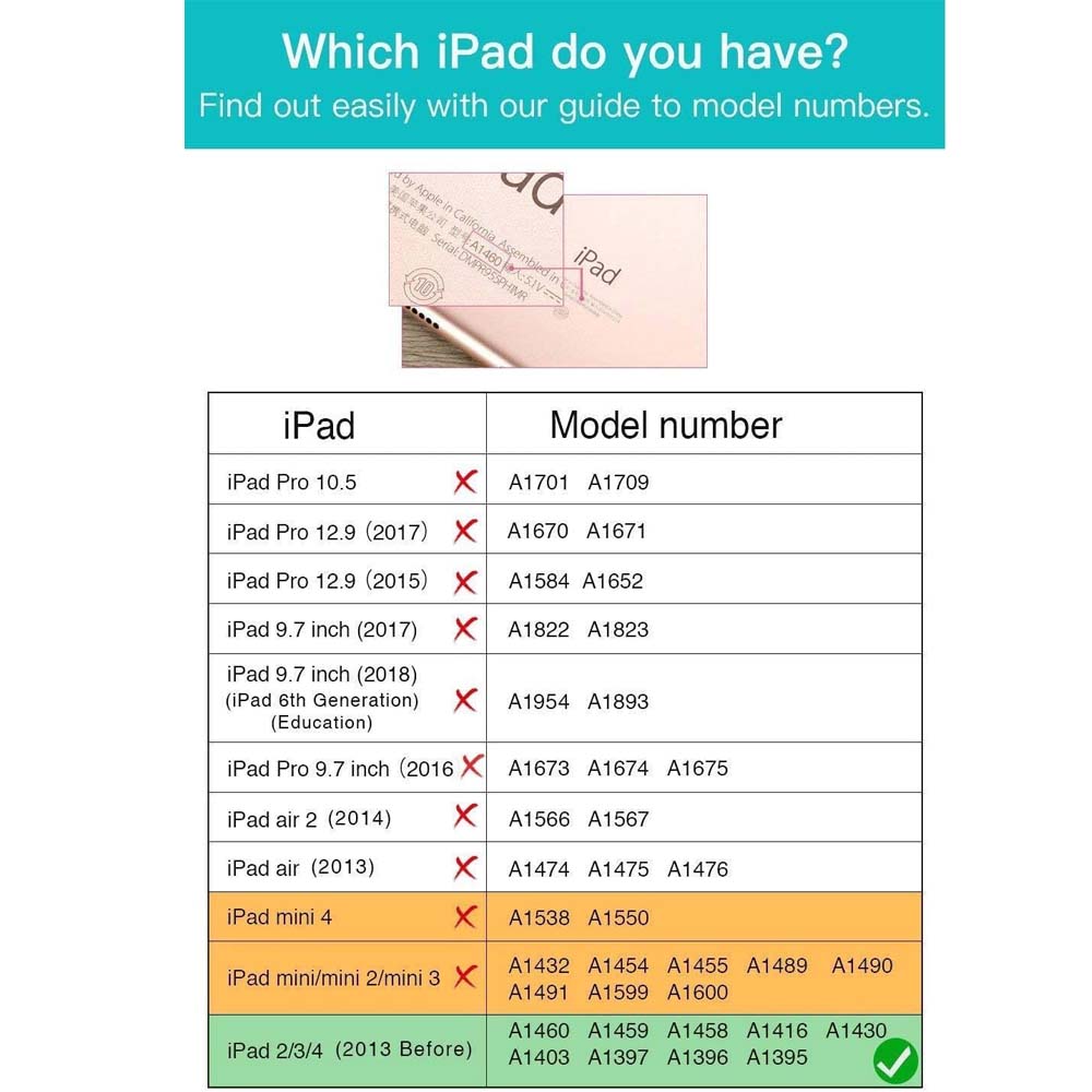 360° Rotating Stand Case for iPad 2/3/4 - Auto Wake/Sleep Smart Cover Protective Case with Multiple Viewing Angles (Multi Colour) Image