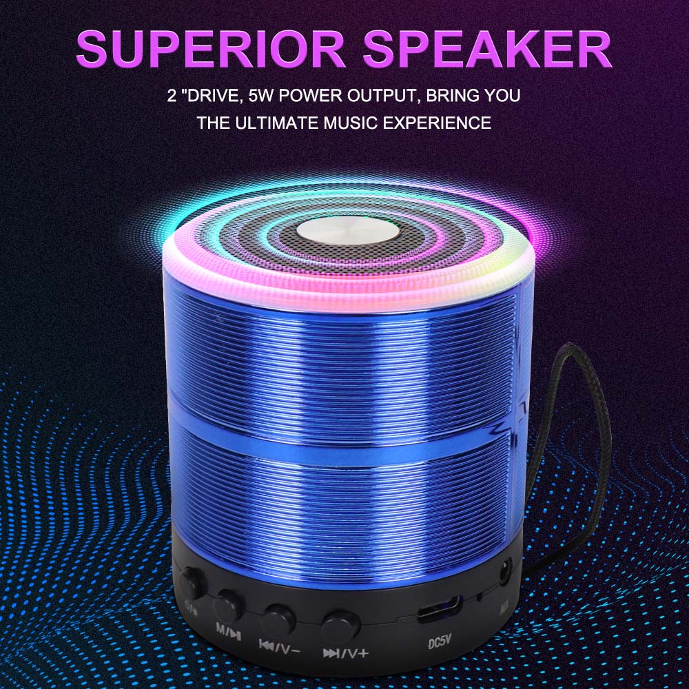 Portable Bluetooth Speaker & Radio. Mini wireless subwoofer for powerful outdoor sound with FM radio functionality. (Multi- Colour) Image