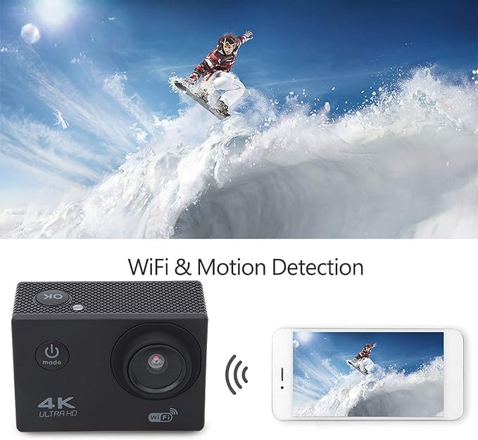 HD 1080P Outdoor WiFi Sports Camera with Waterproof Housing & Accessory Kit – 140° Wide Angle Lens for Adventure Sports Image
