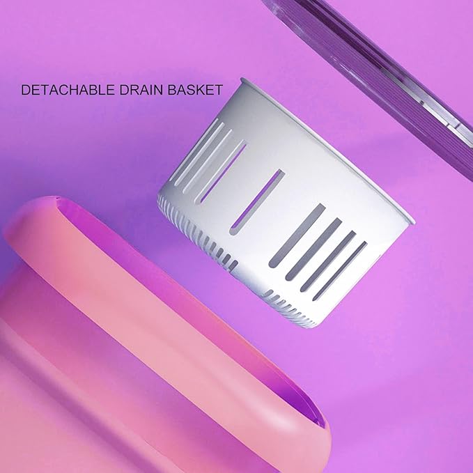 Portable Washing Machine | Mini Foldable Bucket Washer & Dryer Combo | Small Washer with Soft Spin Dry & Drainage Pipe for Underwear, Socks, Baby Clothes, Apartment, Dorm, Laundry (Pink) Image