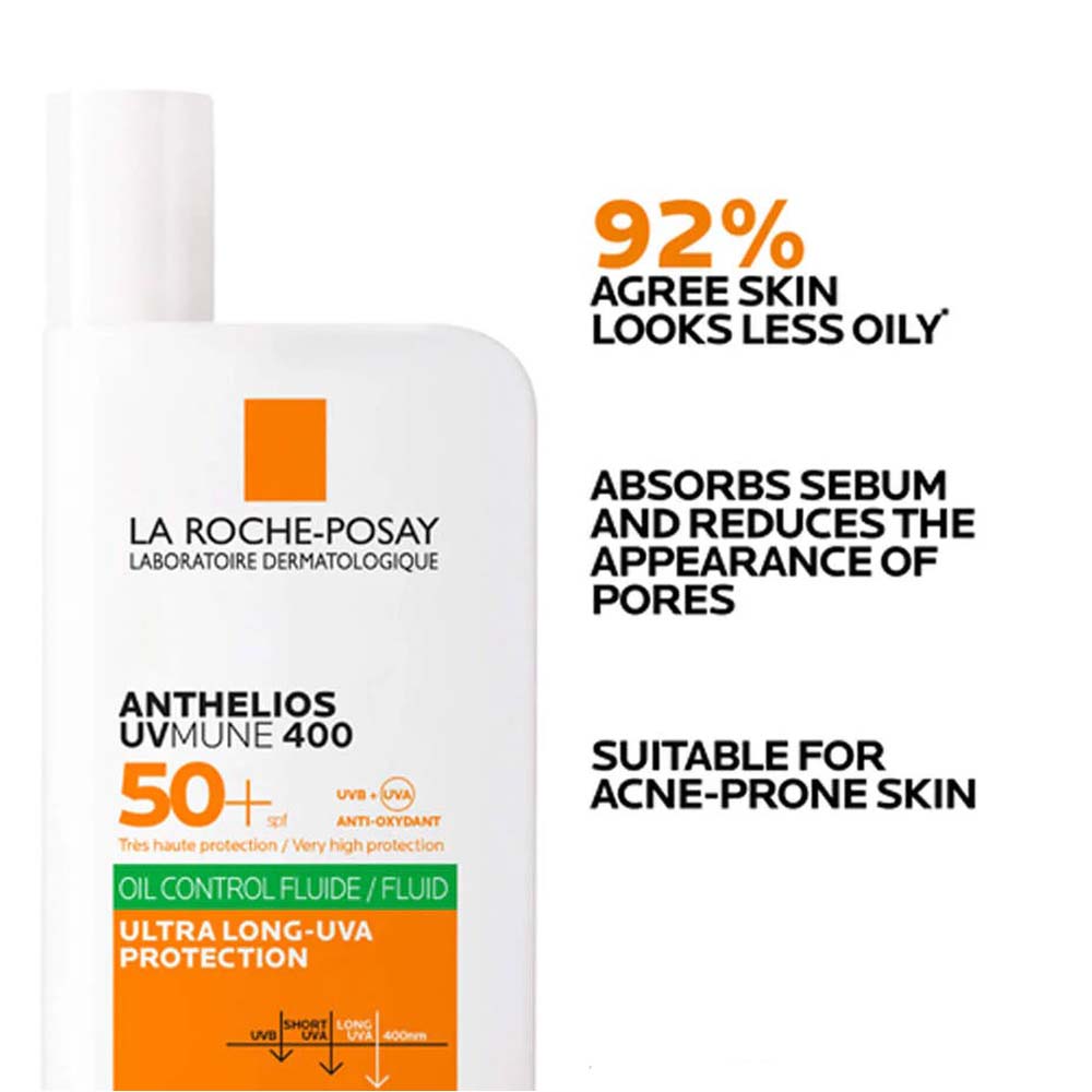 La Roche-Posay Anthelios UVMune 400 Invisible Fluid SPF50 - 50ml Advanced Protection Sunscreen for Face & Sensitive Skin Image