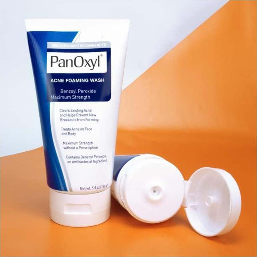 Panoxyl 4% Benzoyl Peroxide Acne Foaming Face Wash. Medicated cleanser to treat & prevent breakouts. Fragrance-free. 6oz. Image