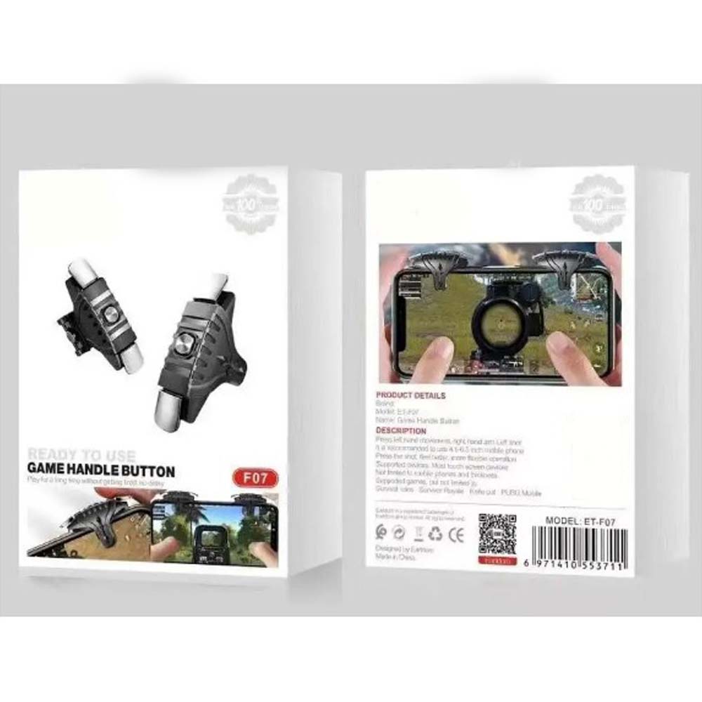 ET-F07 PUBG Mobile Game Triggers - Dual Shooting Buttons for Call of Duty & Mobile Games, Universal Clip-On for iOS/Android Image