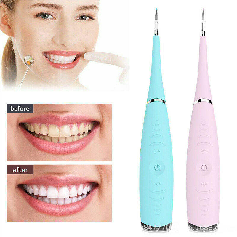 Electric Dental Calculus Remover - Sonic Tooth Tartar Plaque Removal Kit - Safe Stain Cleaner for Kids & Adults (Multi) Image