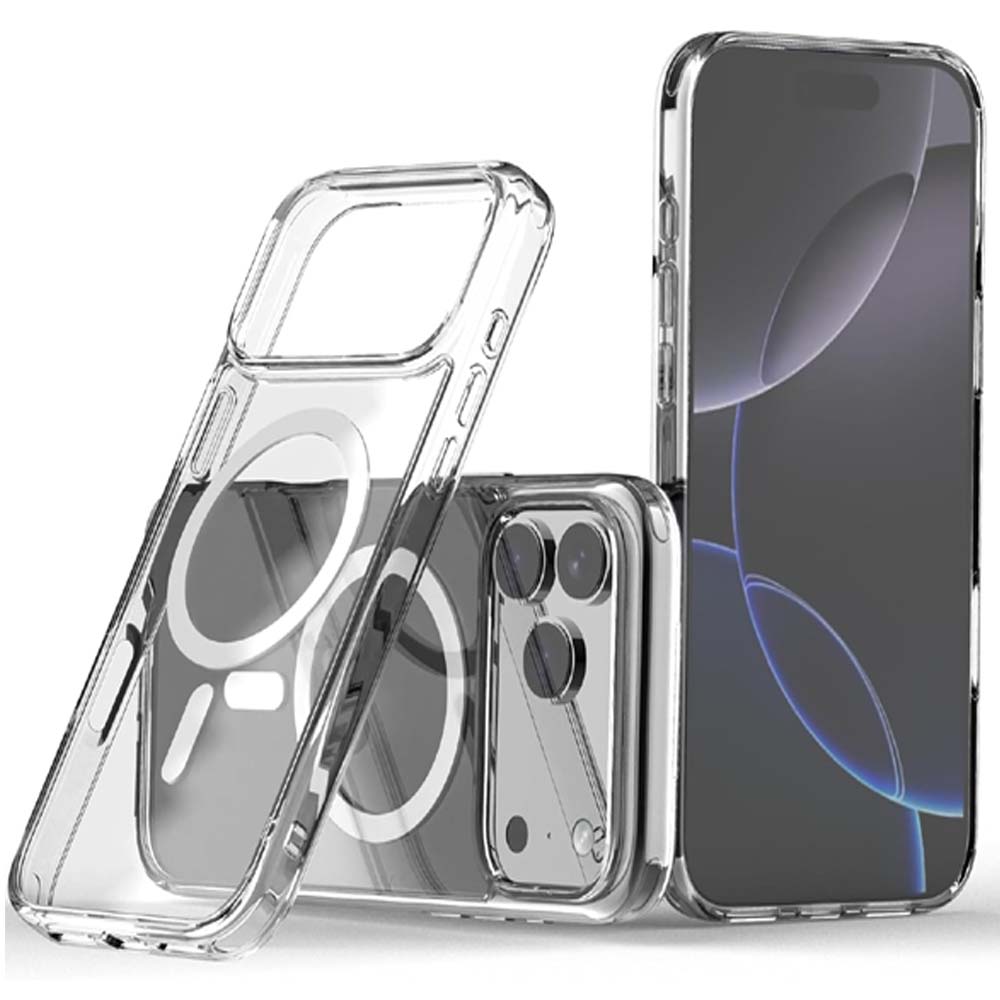 Magnetic Clear Case for iPhone 17 Pro Max - MagSafe Compatible, Anti-Yellowing Slim Silicone TPU Bumper, Shockproof Protection Image