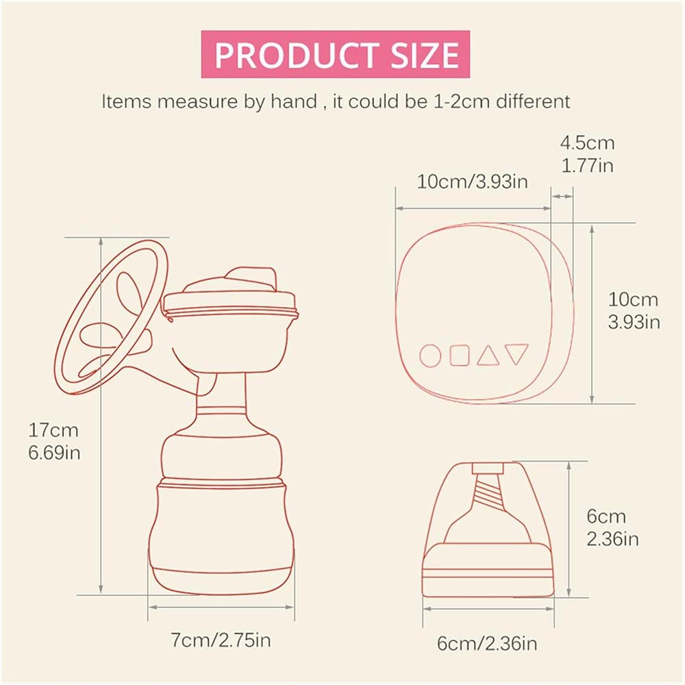 Electric Breast Pump - Portable, Rechargeable, Hands-Free Design for Travel & Home Use, Comfortable & Discreet (Multi-Colour) Image