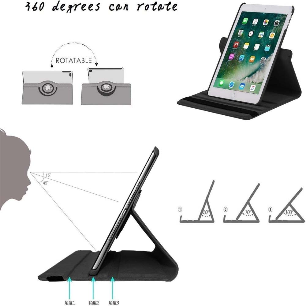 360° Rotating Case for iPad 10.2/10.5 - Auto Sleep/Wake Stand Cover with Multi-Angle Viewing (Multi Colour) Image