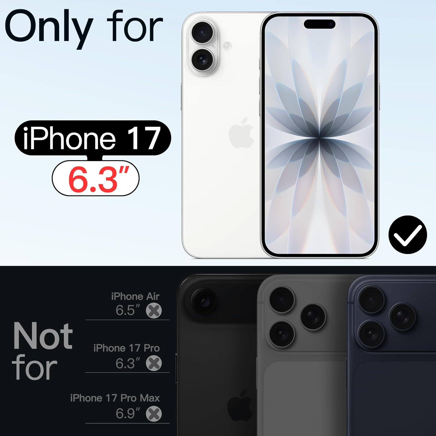 Magnetic Case for iPhone 17 6.3" - MagSafe Compatible, Shockproof Bumper, Anti-Scratch Clear Back (Transparent Design) Image