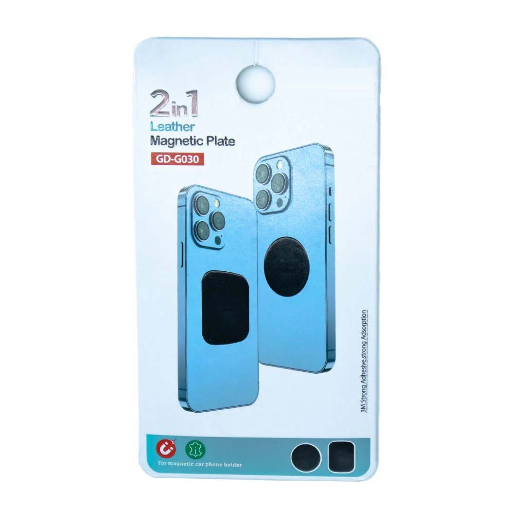 GD-G030 2-in-1 Magnetic Phone Holder - Leather Stand & Car Mount with Strong Magnet for Smartphones Image
