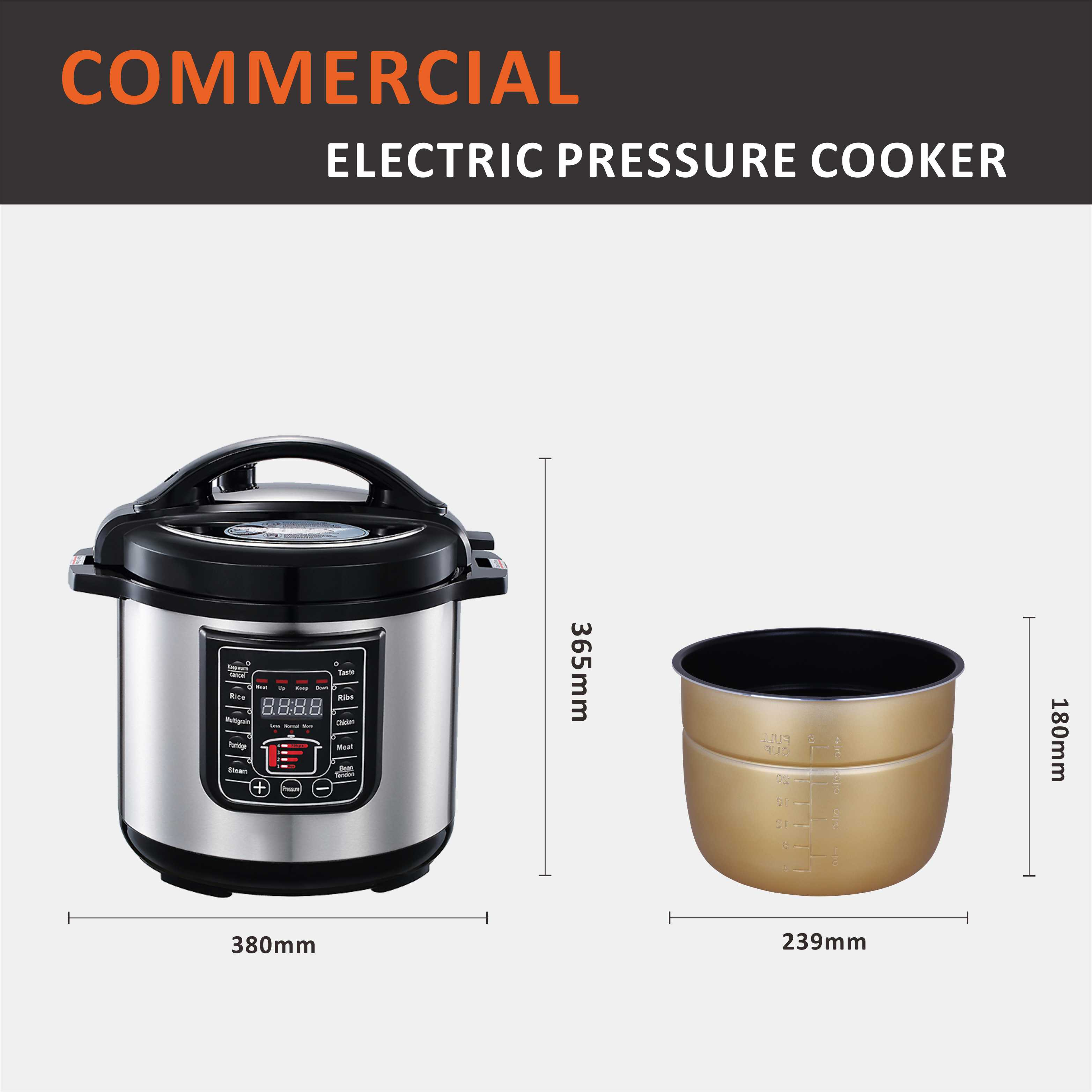 6L Smart Digital Pressure Cooker - Non-Stick, Multi-Function Electric Rice Cooker with Microwave & Stainless Steel Design Image