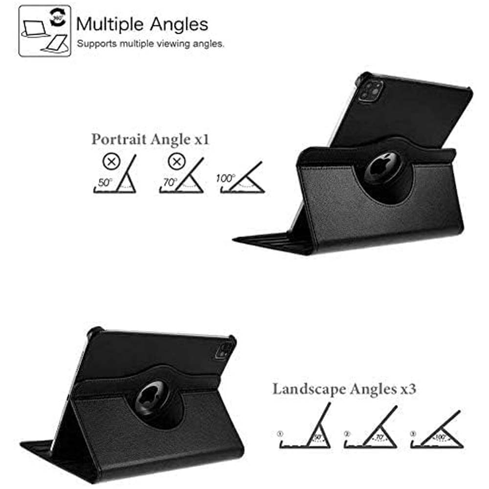 iPad Pro 13" M4 360° Rotating Case - Premium Leather Cover w/Auto Sleep/Wake & Multi-Angle Stand (2024) (Multi Colour) Image