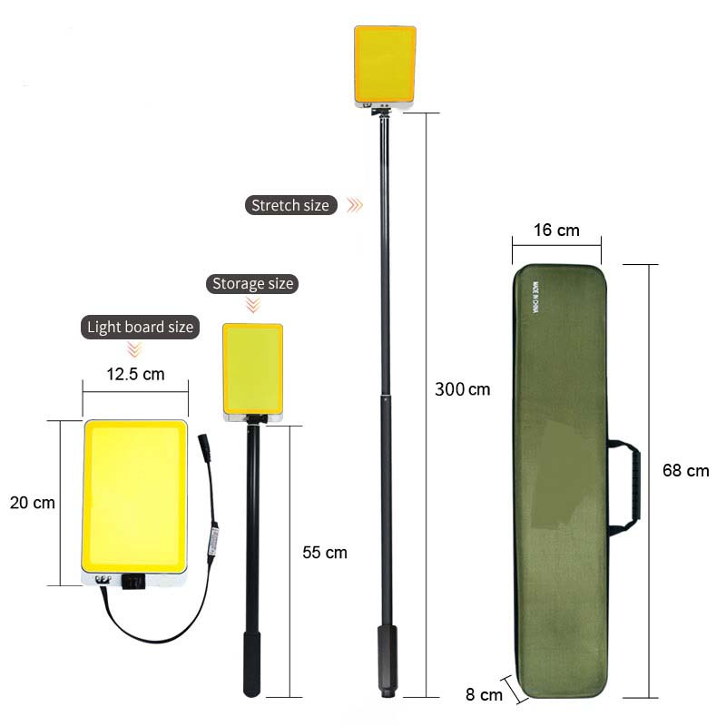DC 12V BBQ Night Party Lighting | Dual Color White & Yellow Outdoor Portable Telescopic Rod LED Camping Light Image